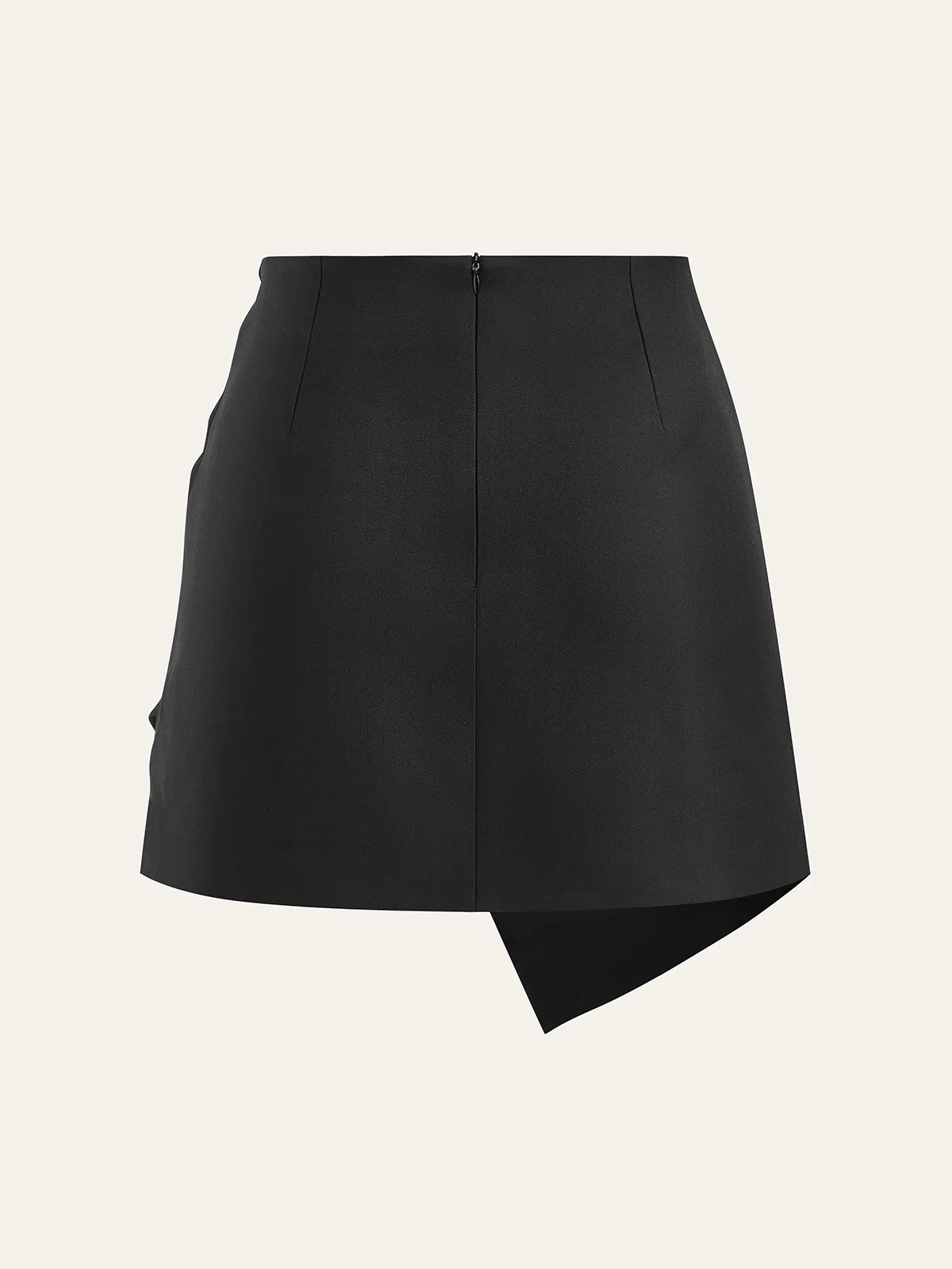 Asymmetric Ruched Wrap Mini Skirt with Metal Buckle sold by COMMENSE product image thumbnail 2