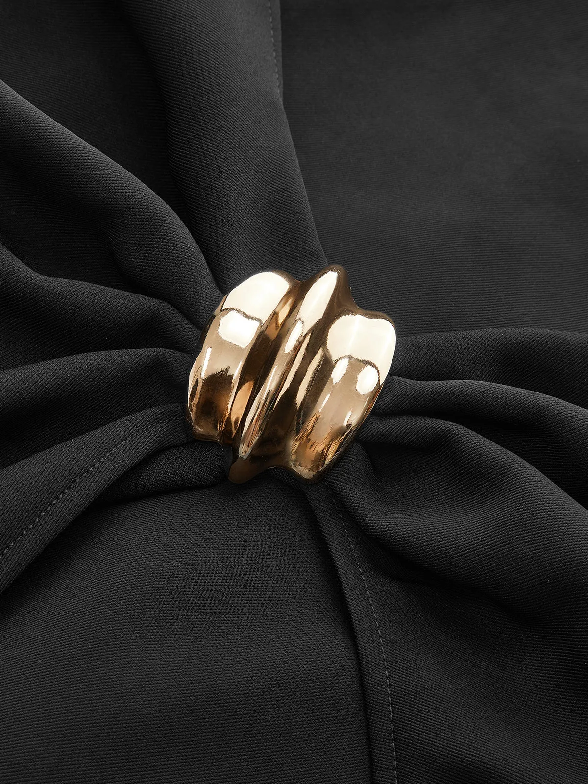 Asymmetric Ruched Wrap Mini Skirt with Metal Buckle sold by COMMENSE product image thumbnail 3