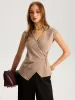 Metal Detail Cap Sleeve Knit Top sold by COMMENSE