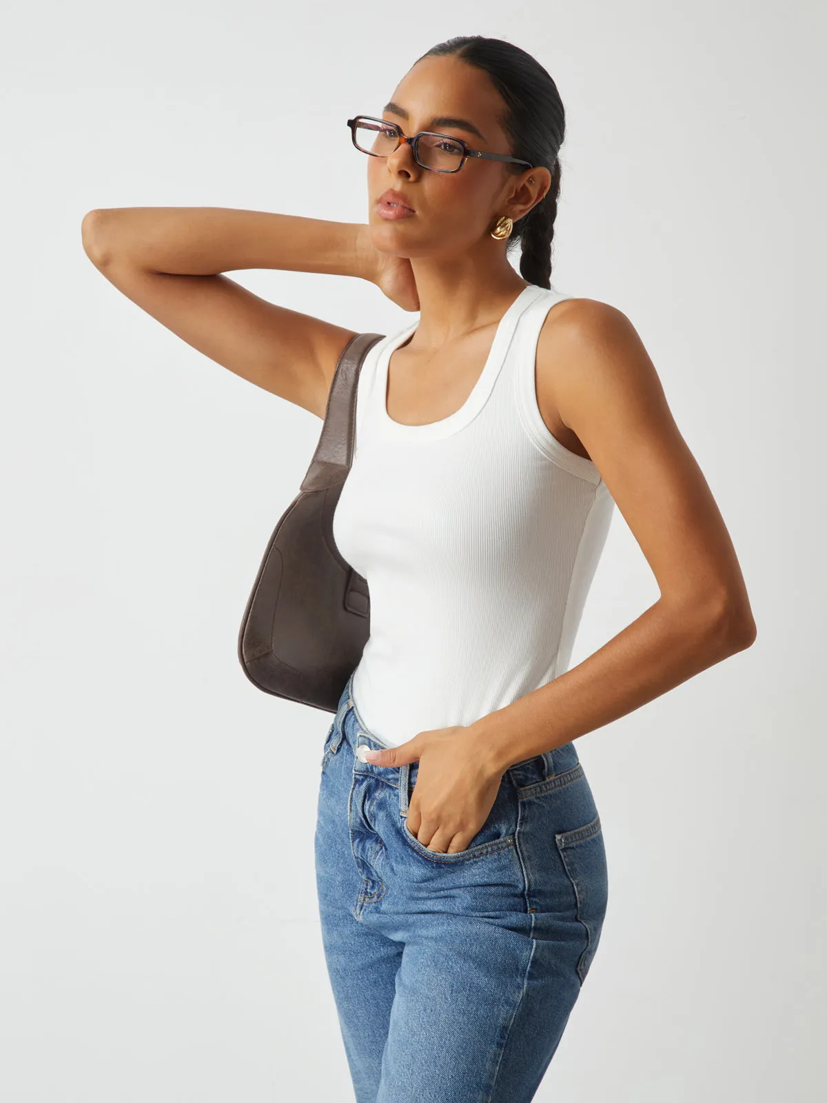 Ribbed Knit Crew Neck Tank Top sold by COMMENSE product image thumbnail 4