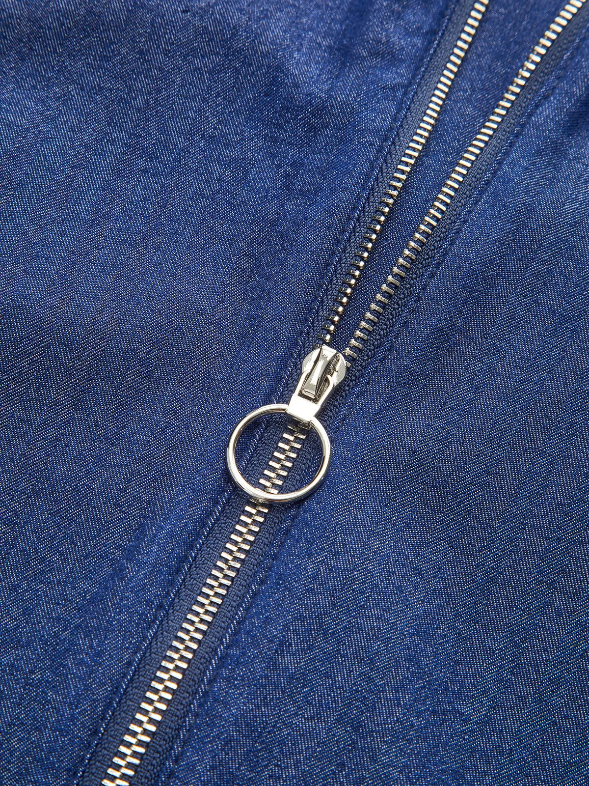 Denim Halter Neck Back Zipper Top sold by COMMENSE product image thumbnail 3