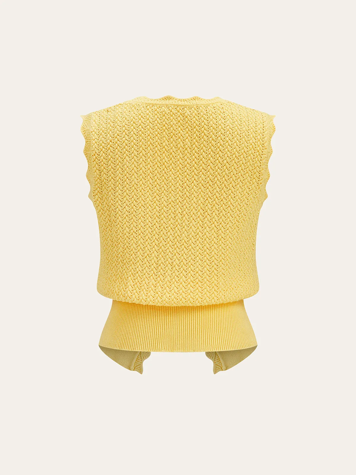 Metal Detail Scallop Trim Knit Vest sold by COMMENSE product image thumbnail 2