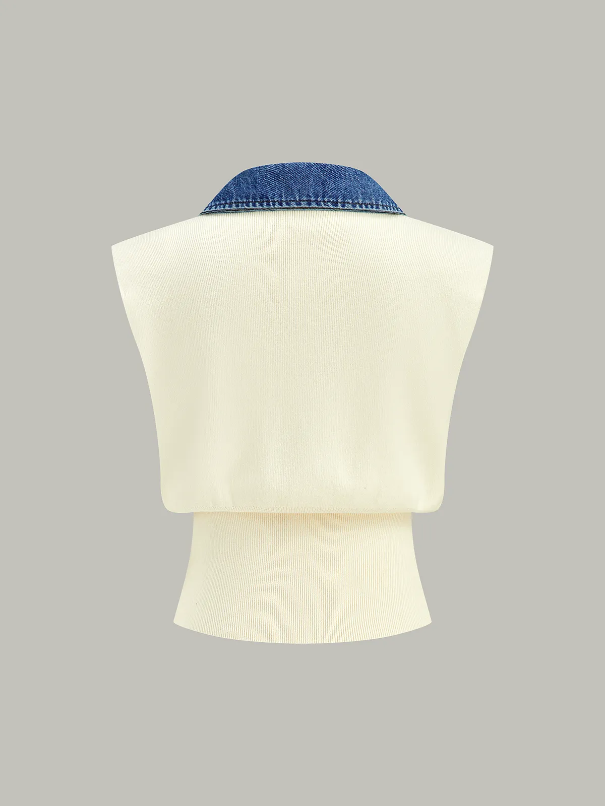 Denim Trim Metal Button Knit Vest sold by COMMENSE product image thumbnail 3