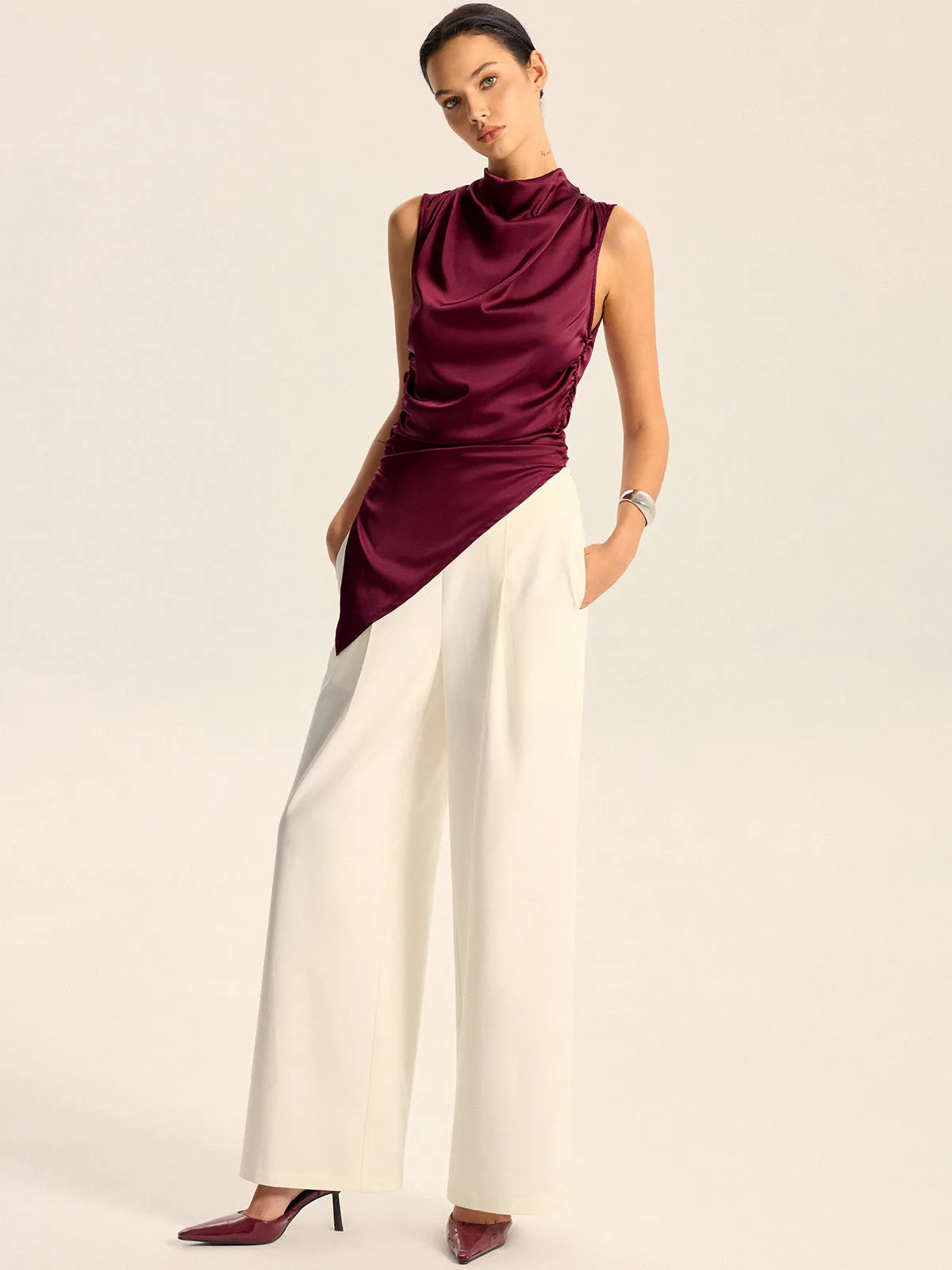 Mid-Waisted Wide-Leg Pants sold by COMMENSE product image thumbnail 3