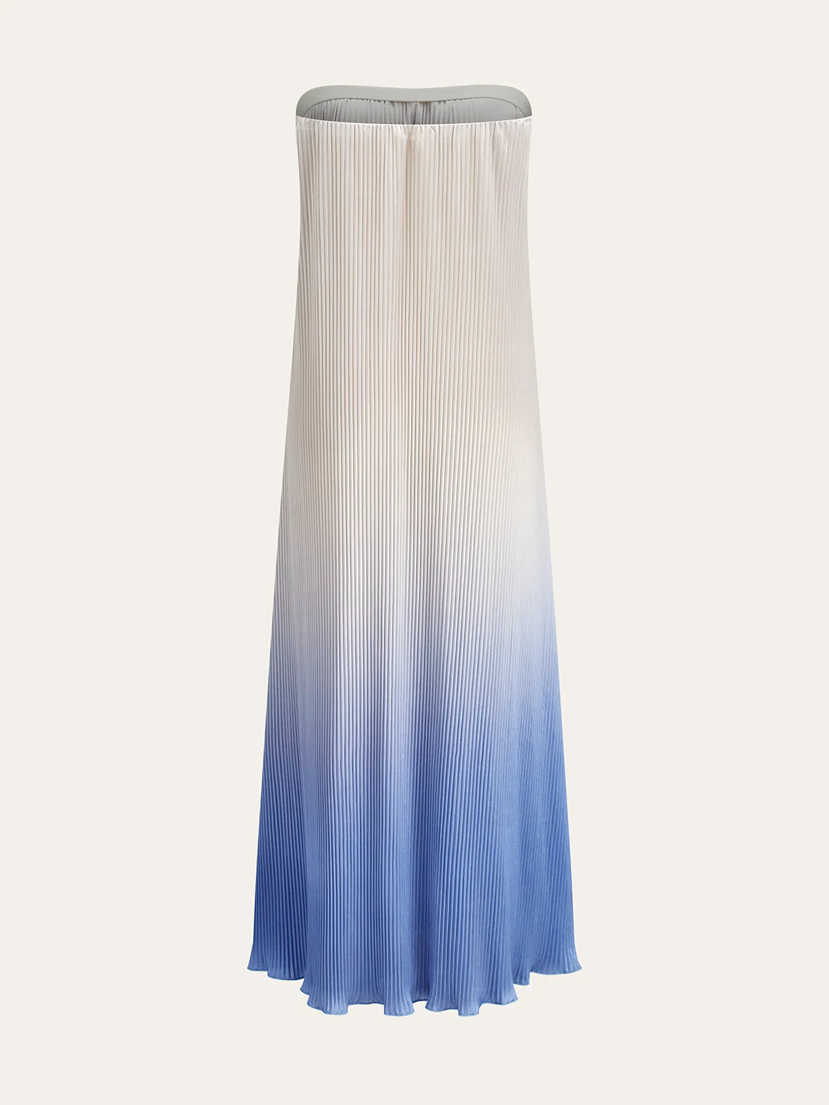 Floral Print Gradient Strapless Pleated Maxi Dress sold by COMMENSE product image thumbnail 5