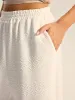 Textured Wide-Leg Pants with Elastic Waist sold by COMMENSE
