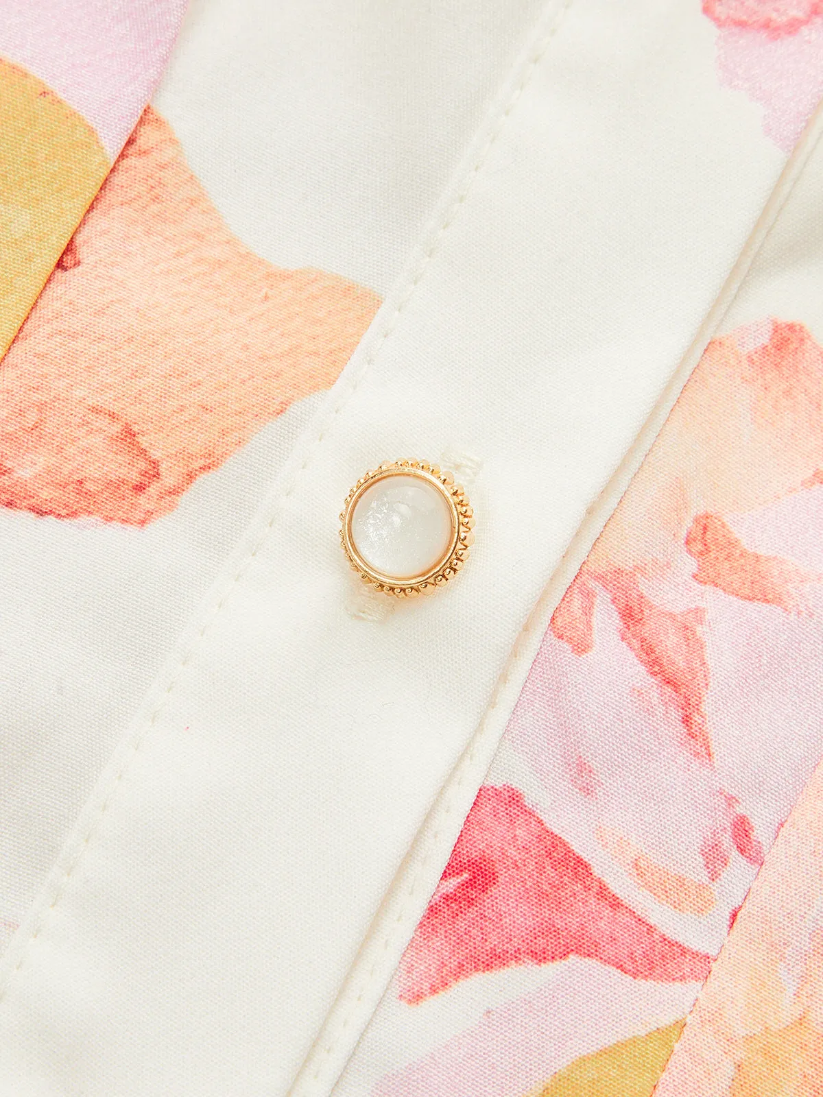 Floral Print Pleated Shirt Dress with Belt sold by COMMENSE product image thumbnail 5