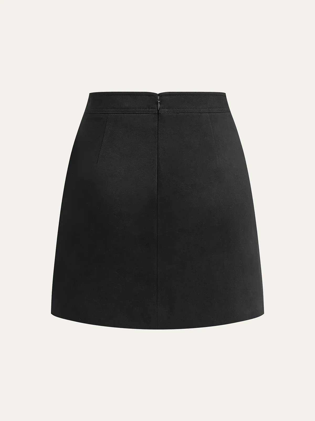 Metal Detail Asymmetric Hem Mini Skirt sold by COMMENSE product image thumbnail 2