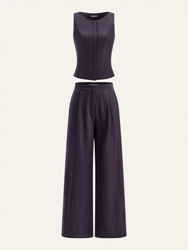 Cotton Blend Sleeveless Top and Pants Set sold by COMMENSE