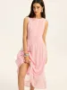 Semi-Sheer Tencel Pleated Sleeveless Midi Dress sold by COMMENSE