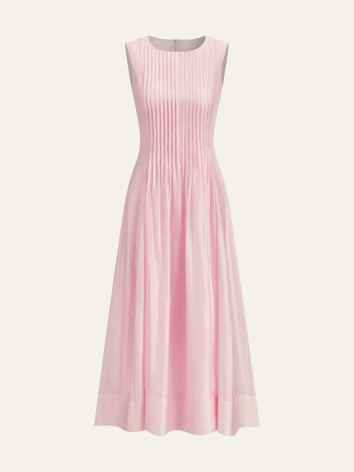 Semi-Sheer Tencel Pleated Sleeveless Midi Dress sold by COMMENSE product image thumbnail 2