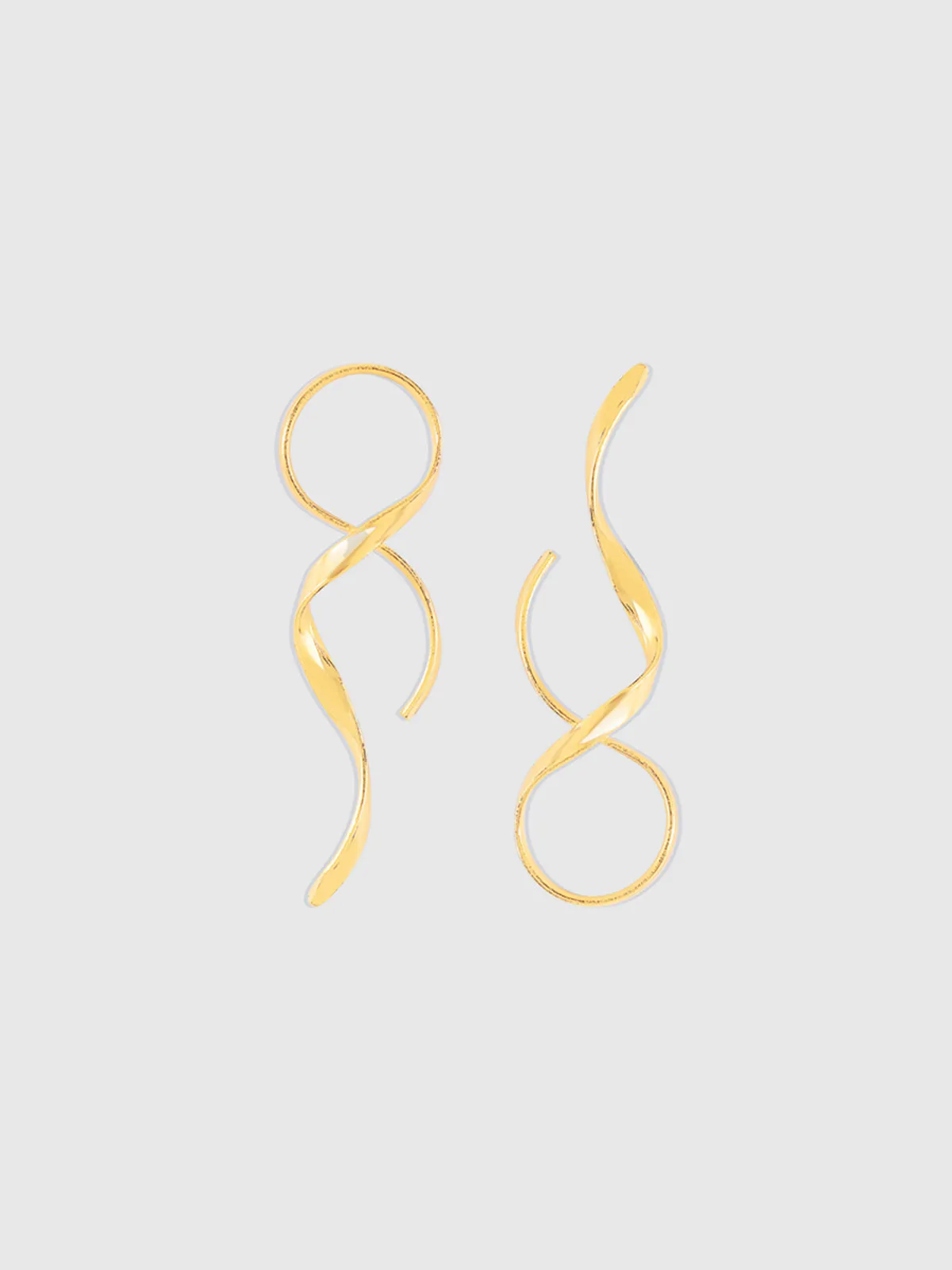 Golden Twisted Drop Earrings sold by COMMENSE product image thumbnail 2