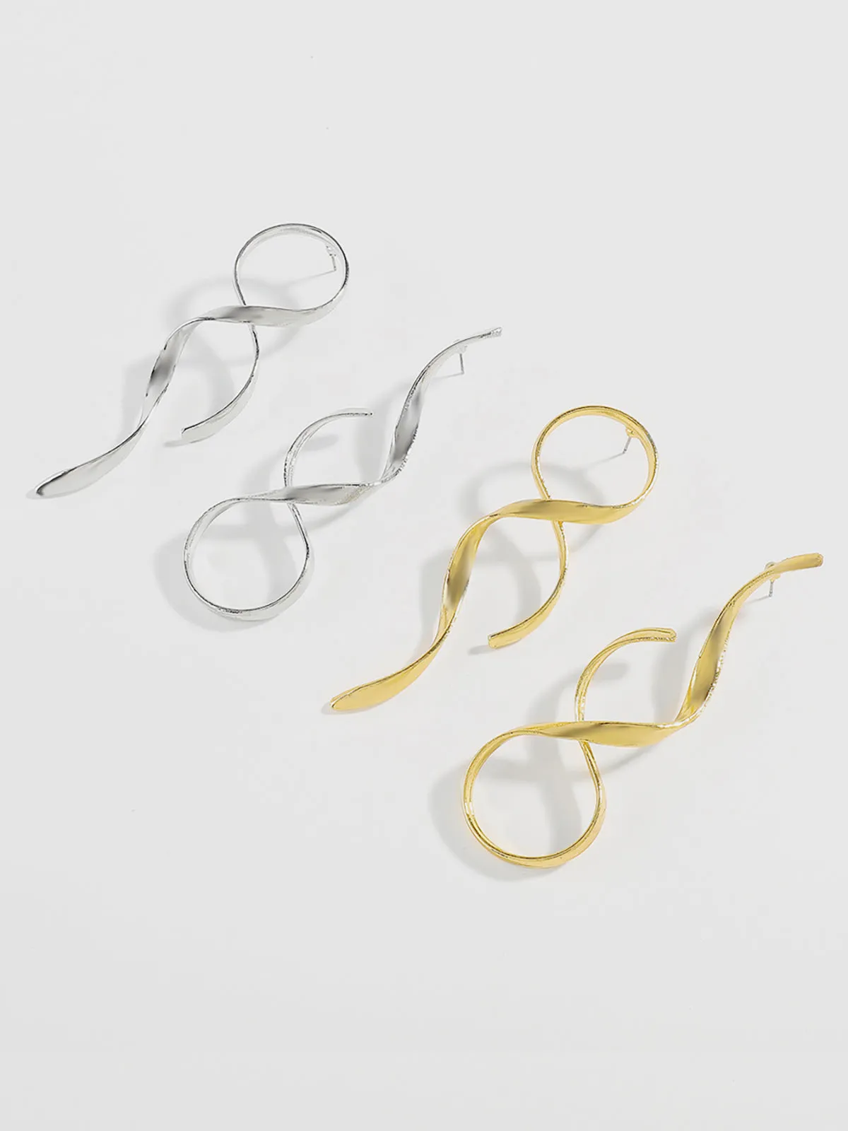 Golden Twisted Drop Earrings sold by COMMENSE product image thumbnail 3