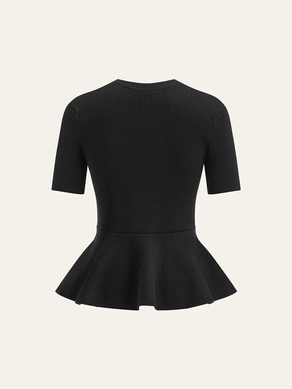 Metal Button Peplum Wool Knit Top sold by COMMENSE product image thumbnail 2