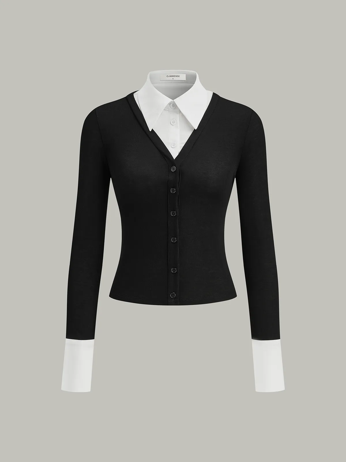 2 in 1 Contrast Collar and Cuff Shirt sold by COMMENSE product image thumbnail 3
