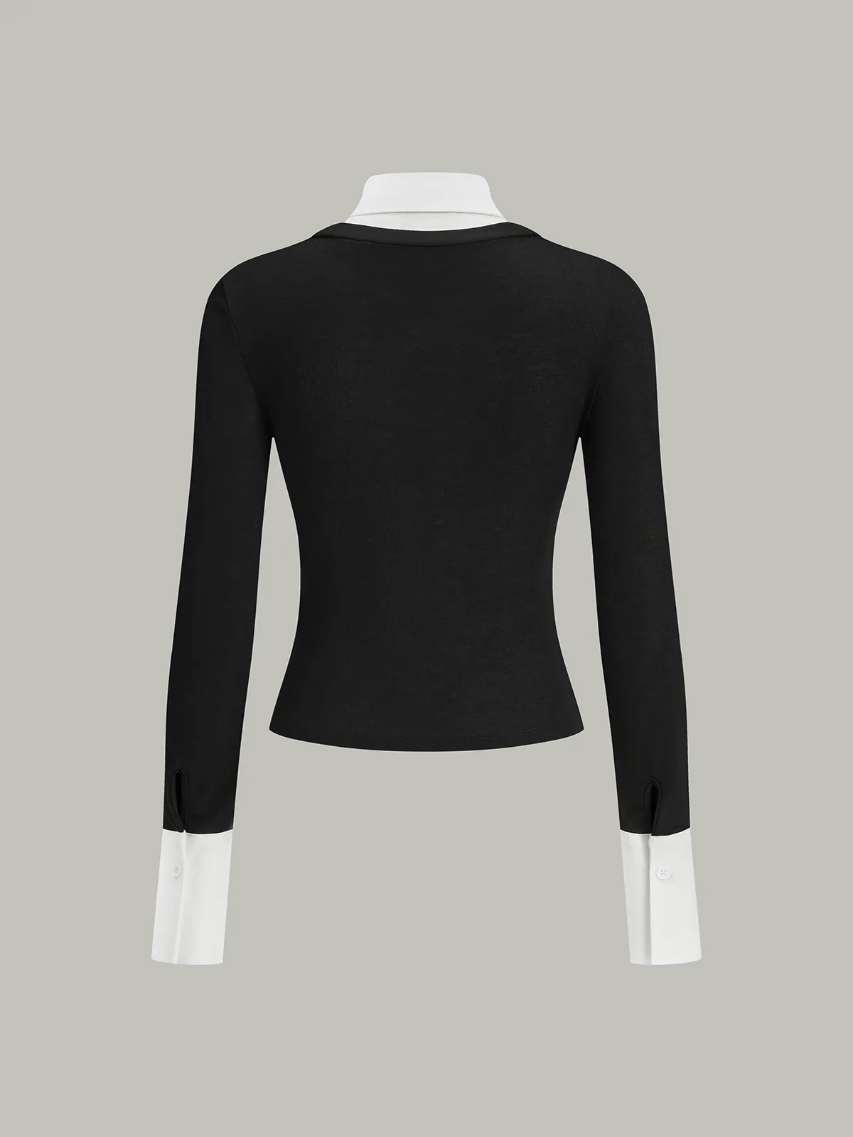 2 in 1 Contrast Collar and Cuff Shirt sold by COMMENSE product image thumbnail 4