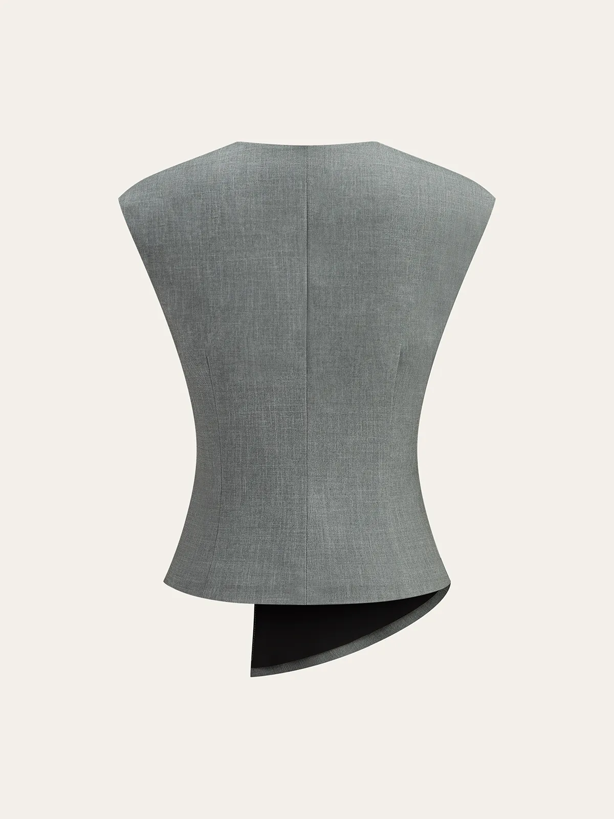 Ruched Waist V-Neck Asymmetric Top sold by COMMENSE product image thumbnail 2