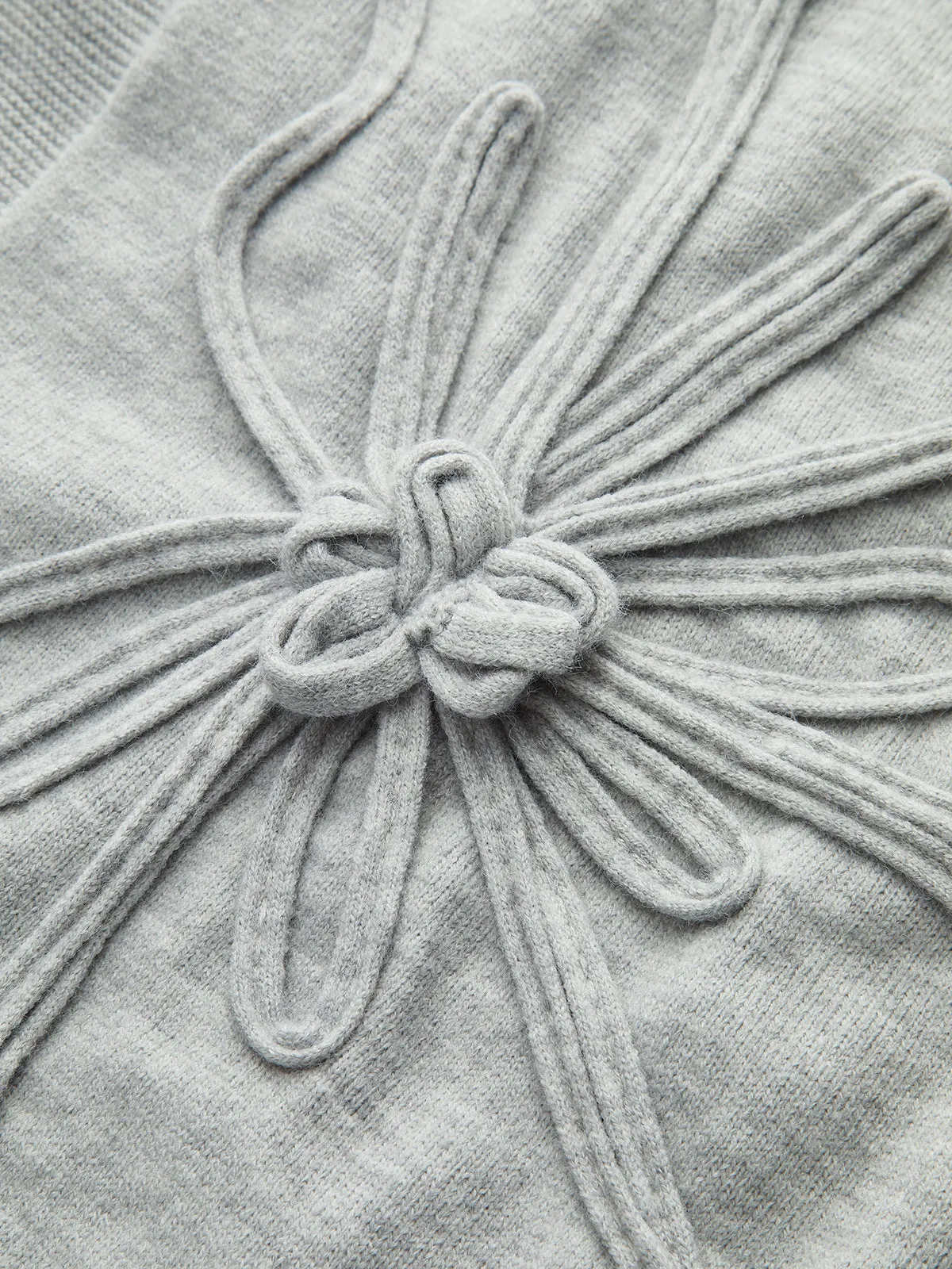 Flower Applique Cap Sleeve Knit Top sold by COMMENSE product image thumbnail 3