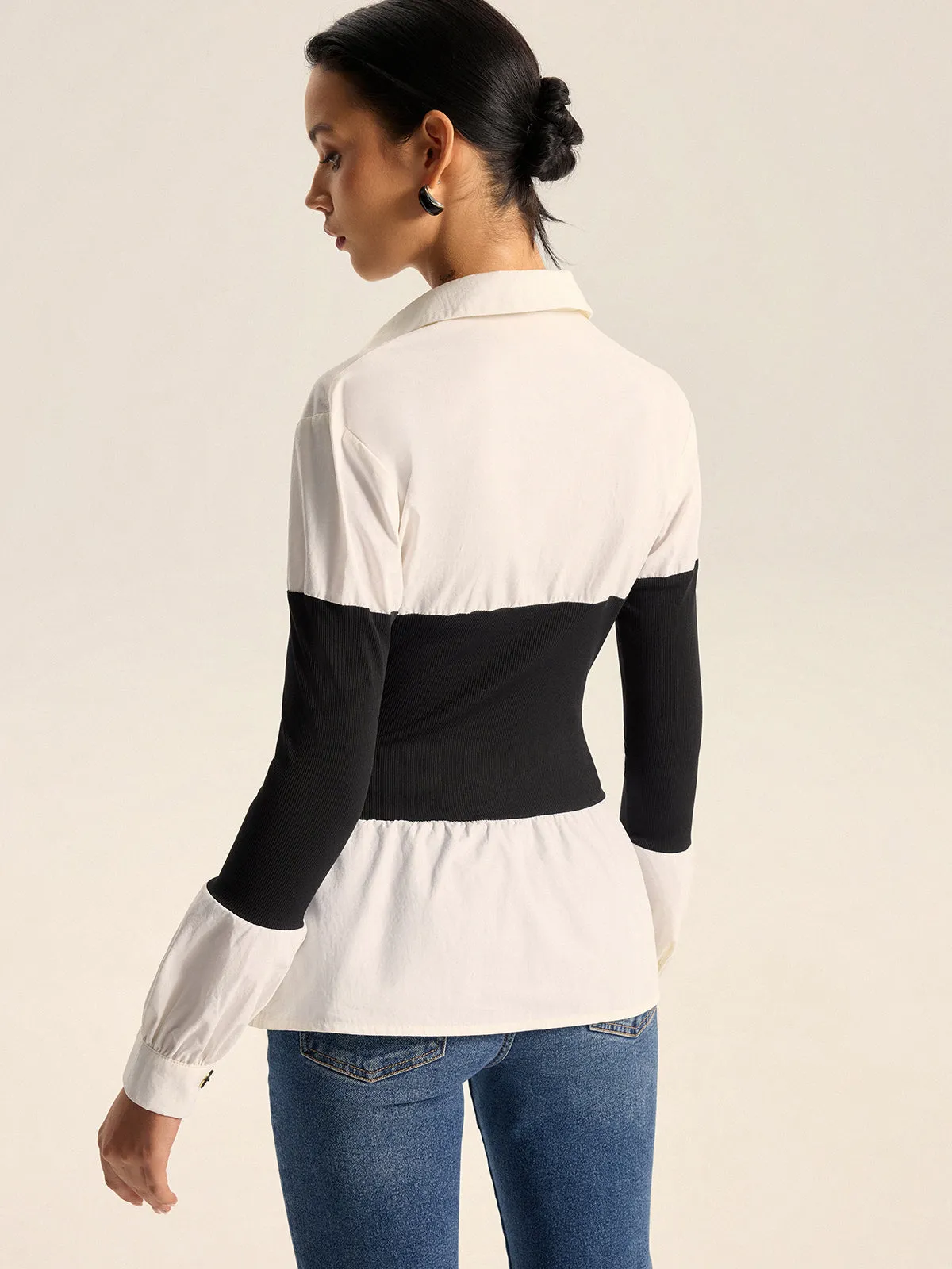 Contrast Panel Button Shirt sold by COMMENSE product image thumbnail 5