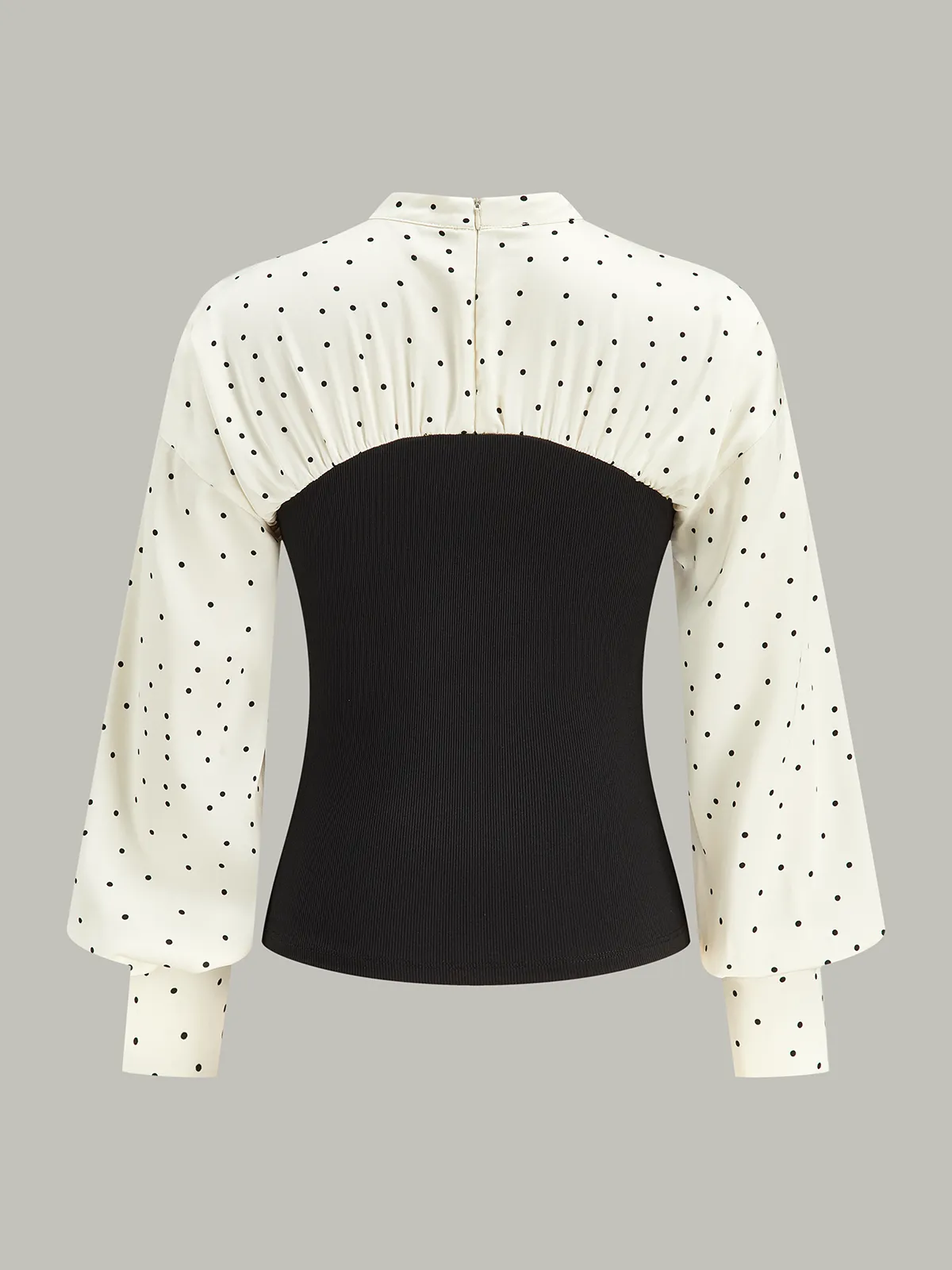 Polka Dot Panel Mock Neck Top sold by COMMENSE product image thumbnail 2