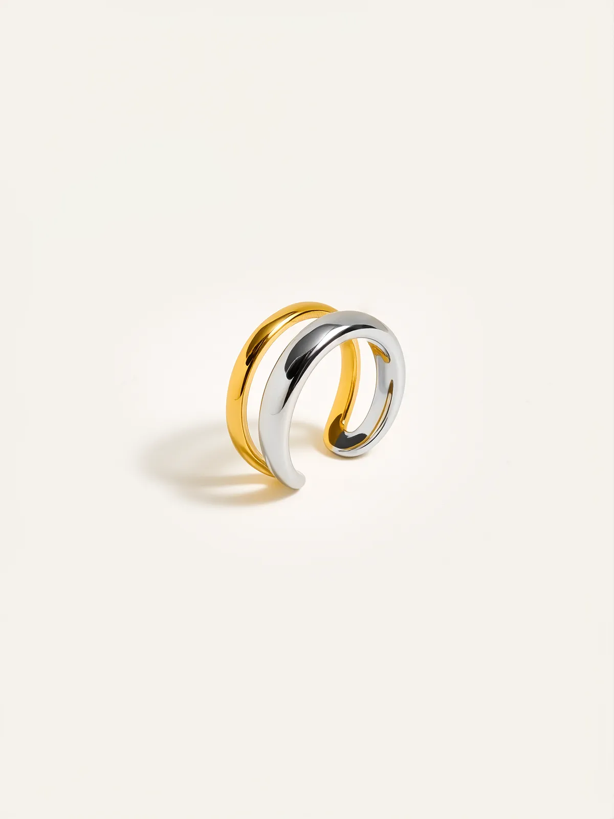 Two-Tone Layered Geometric Ring sold by COMMENSE product image thumbnail 5