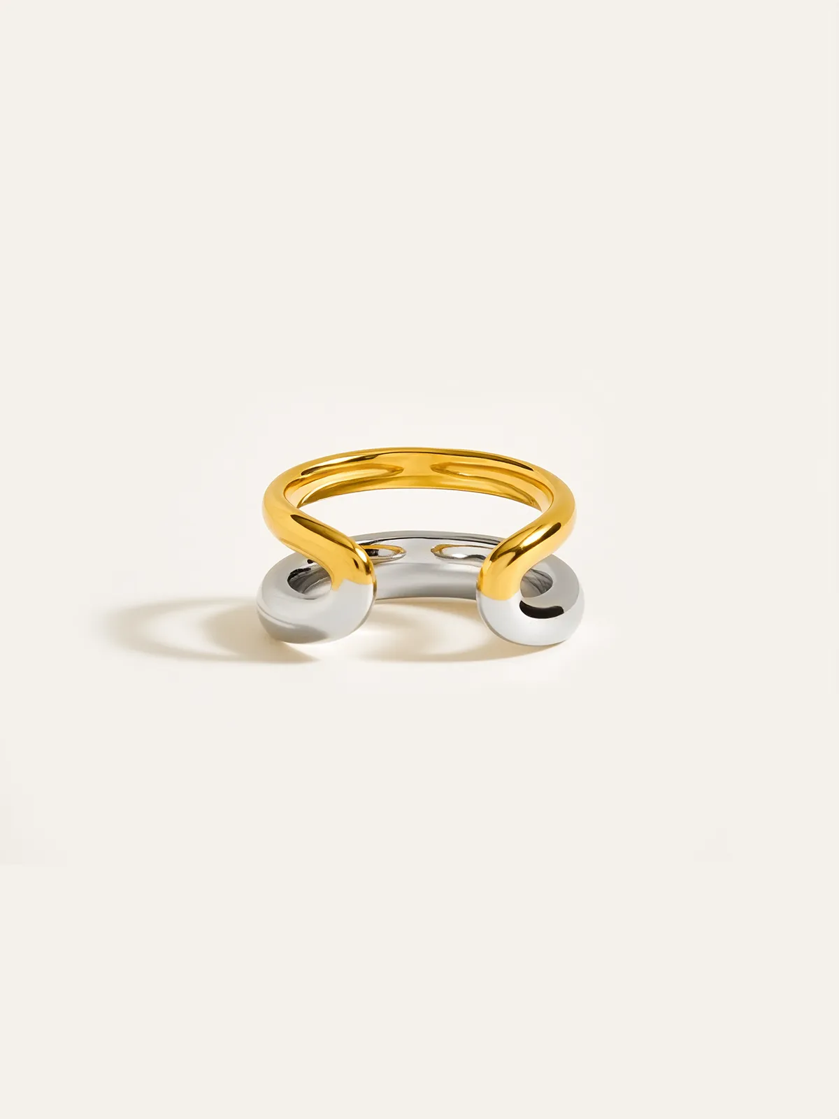 Two-Tone Layered Geometric Ring sold by COMMENSE product image thumbnail 2
