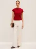 Wool-Blend Cap Sleeve Knit Top sold by COMMENSE