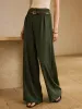Vintage Plaid High-Waisted Pants with Belt sold by COMMENSE