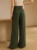 Vintage Plaid High-Waisted Pants with Belt sold by COMMENSE