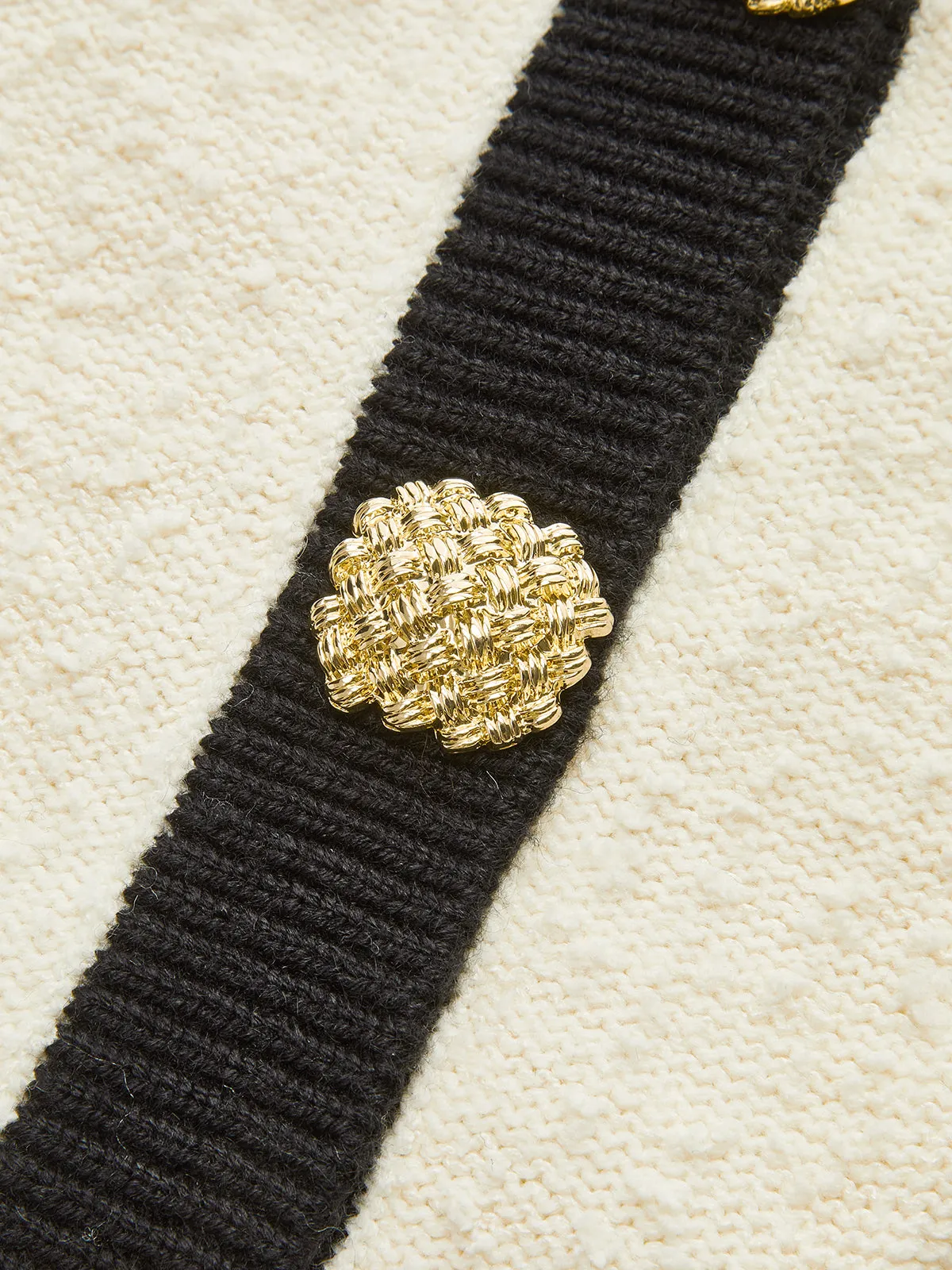 Contrast Trim Metal Button Textured Knit Vest sold by COMMENSE product image thumbnail 3