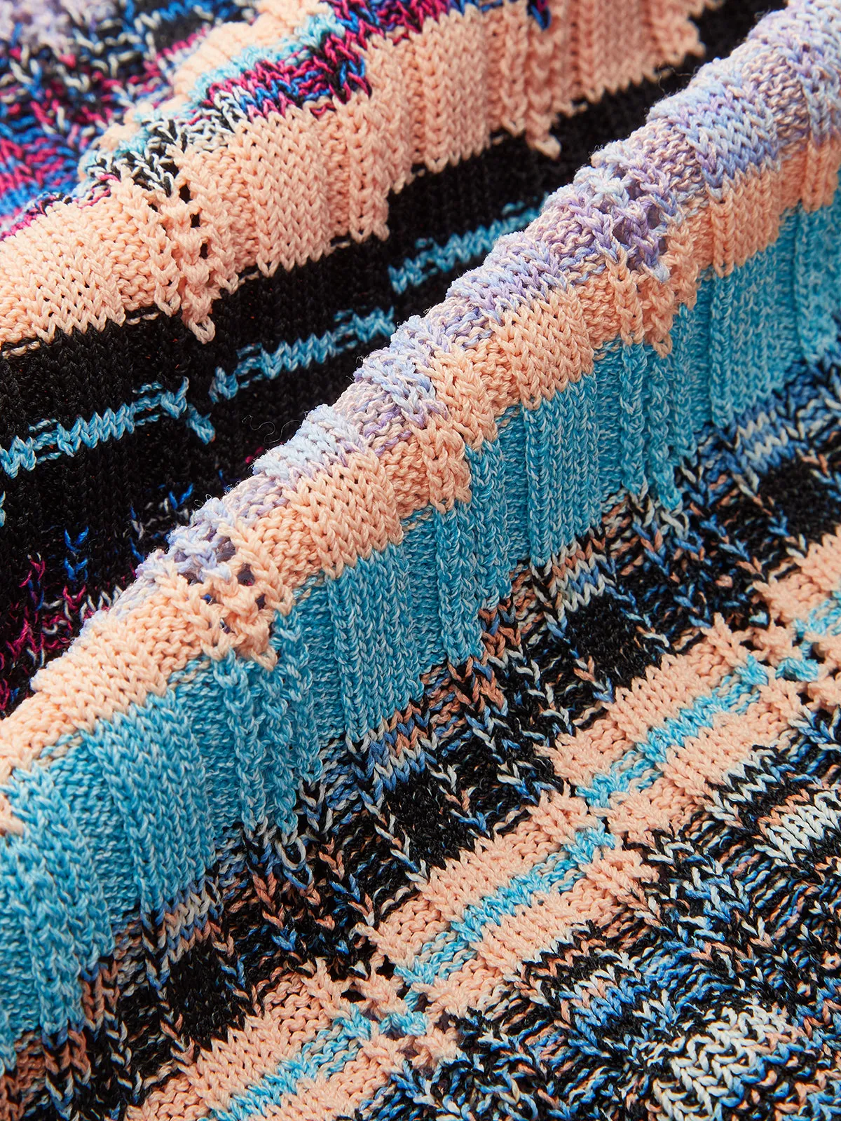 Ruffled Hem Colorful Striped Knit Top sold by COMMENSE product image thumbnail 2