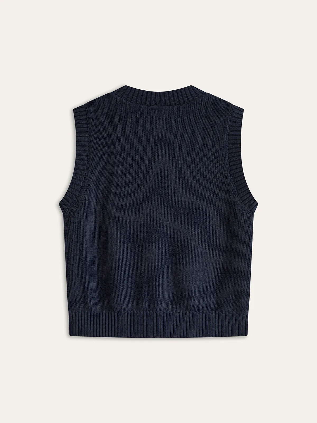 Cable-Knit Button V-Neck Vest sold by COMMENSE product image thumbnail 2