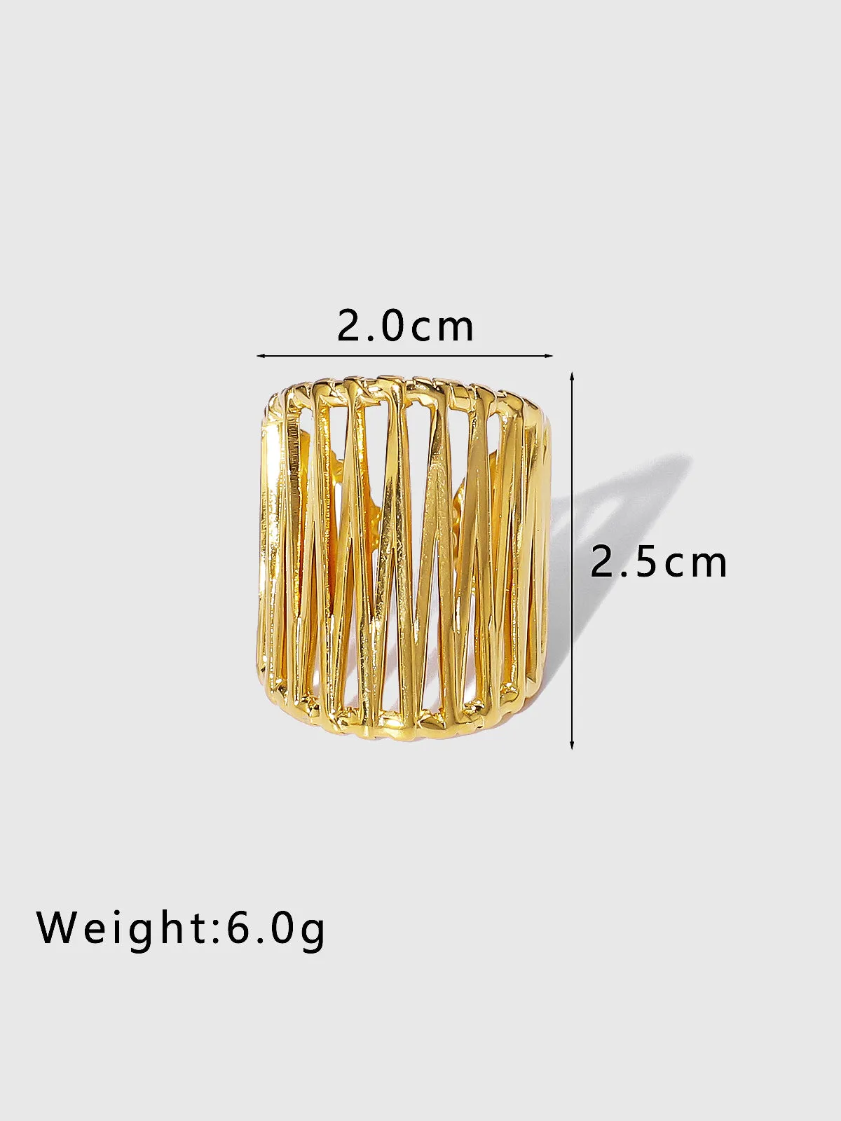 Golden Geometric Cut-Out Ring sold by COMMENSE product image thumbnail 3