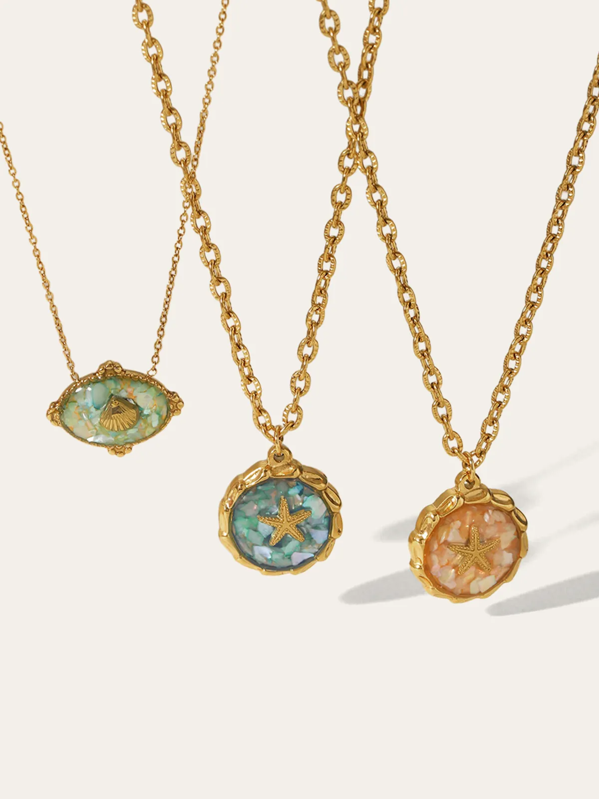 Golden Starfish Pendant Necklace sold by COMMENSE product image thumbnail 3