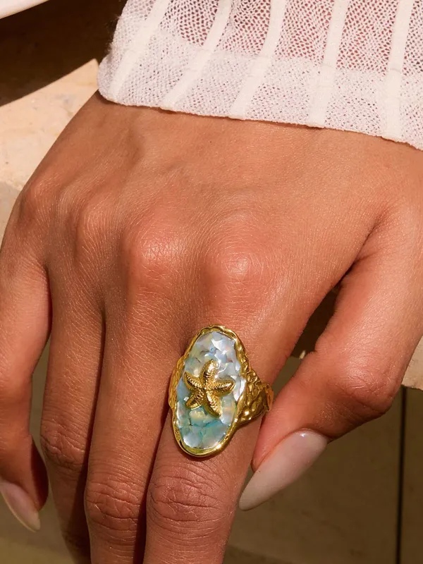 Golden Starfish Ring sold by COMMENSE