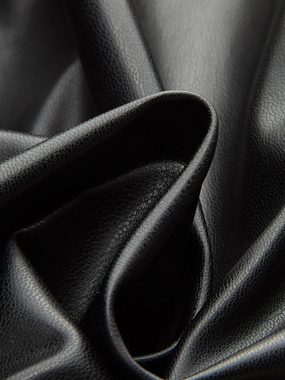 Faux Leather Panel Shirt Dress sold by COMMENSE product image thumbnail 5