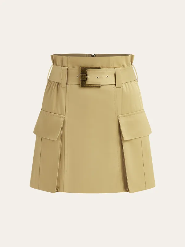 Belted Cargo Mini Skirt sold by COMMENSE