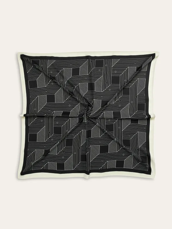 Geometric Print Square Scarf made by COMMENSE