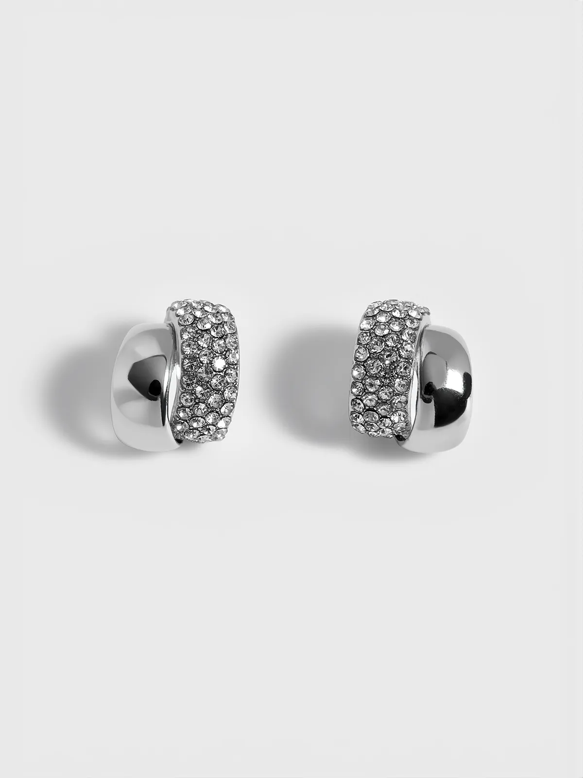 Pave Crystal Stud Earrings sold by COMMENSE