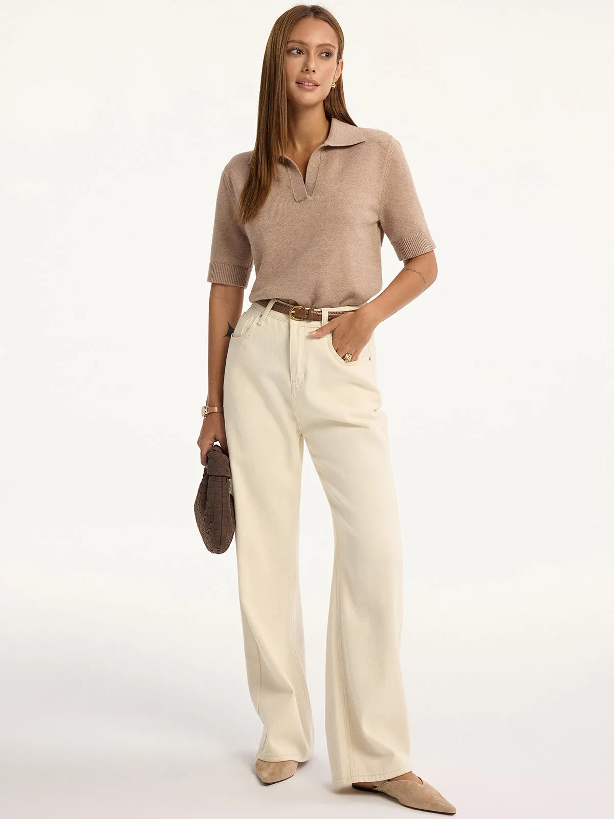 Short-Sleeved Knit Polo Top sold by COMMENSE product image thumbnail 2