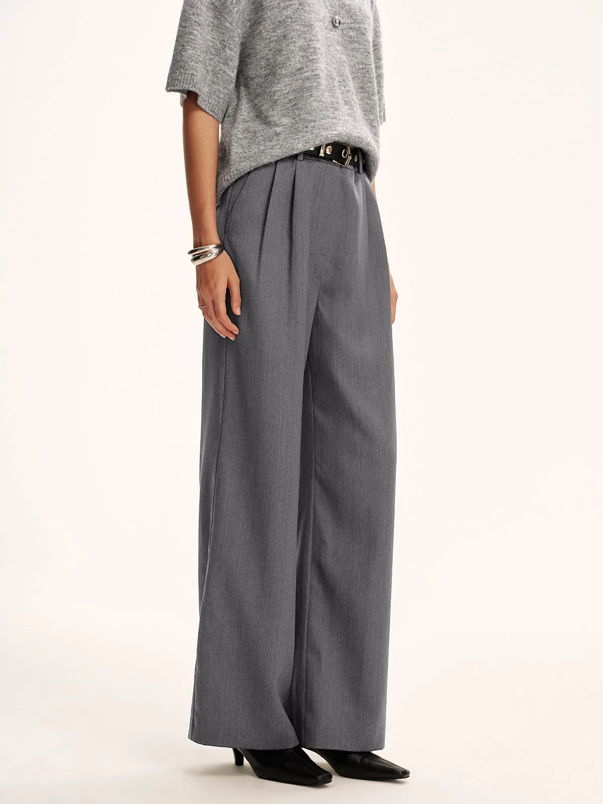 Cotton-Blend Pleated Pants without Belt sold by COMMENSE product image thumbnail 5