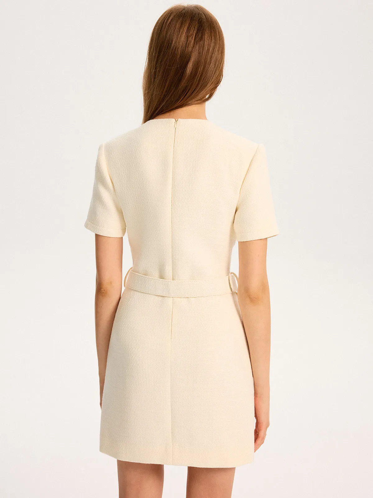 Metal Detail Belted Mini Dress sold by COMMENSE product image thumbnail 2