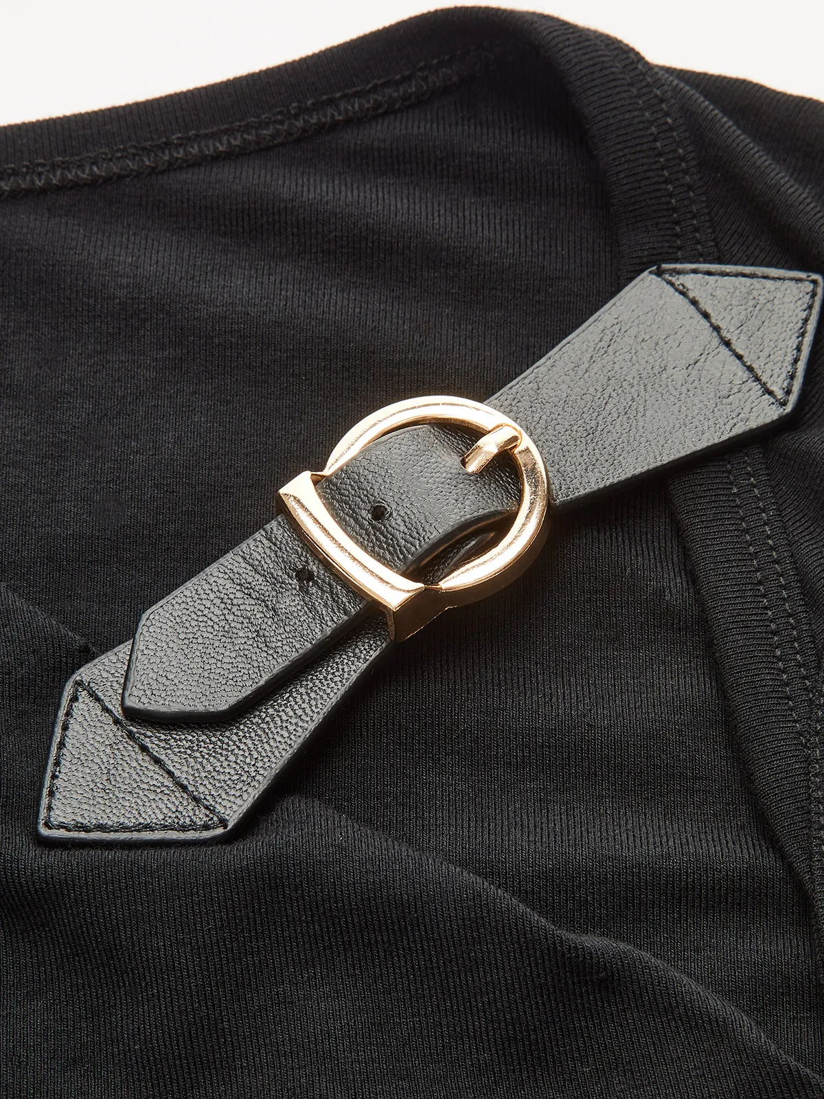 Asymmetric Ruched Top with Buckle Detail sold by COMMENSE product image thumbnail 2