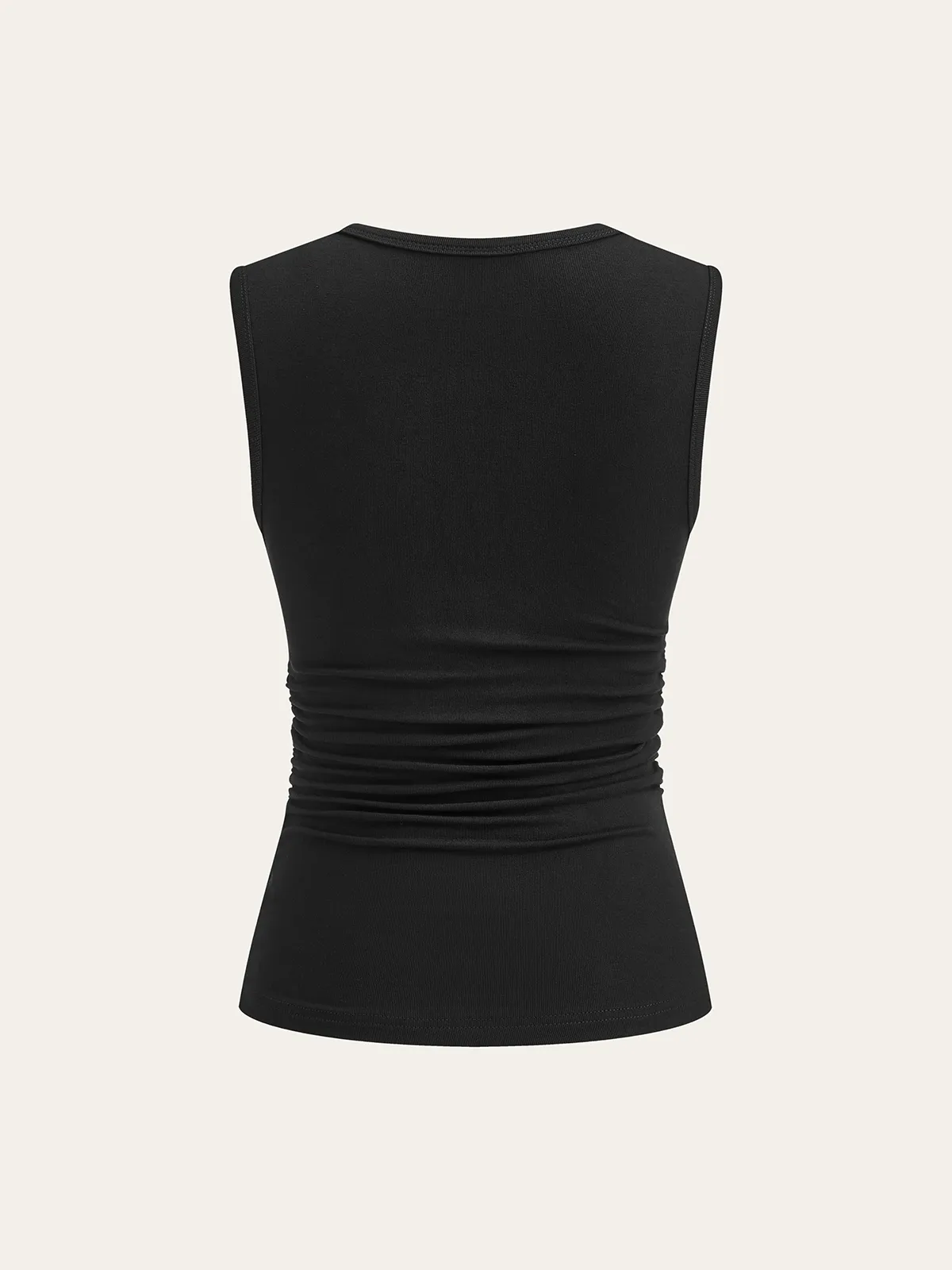 Asymmetric Ruched Top with Buckle Detail sold by COMMENSE product image thumbnail 4