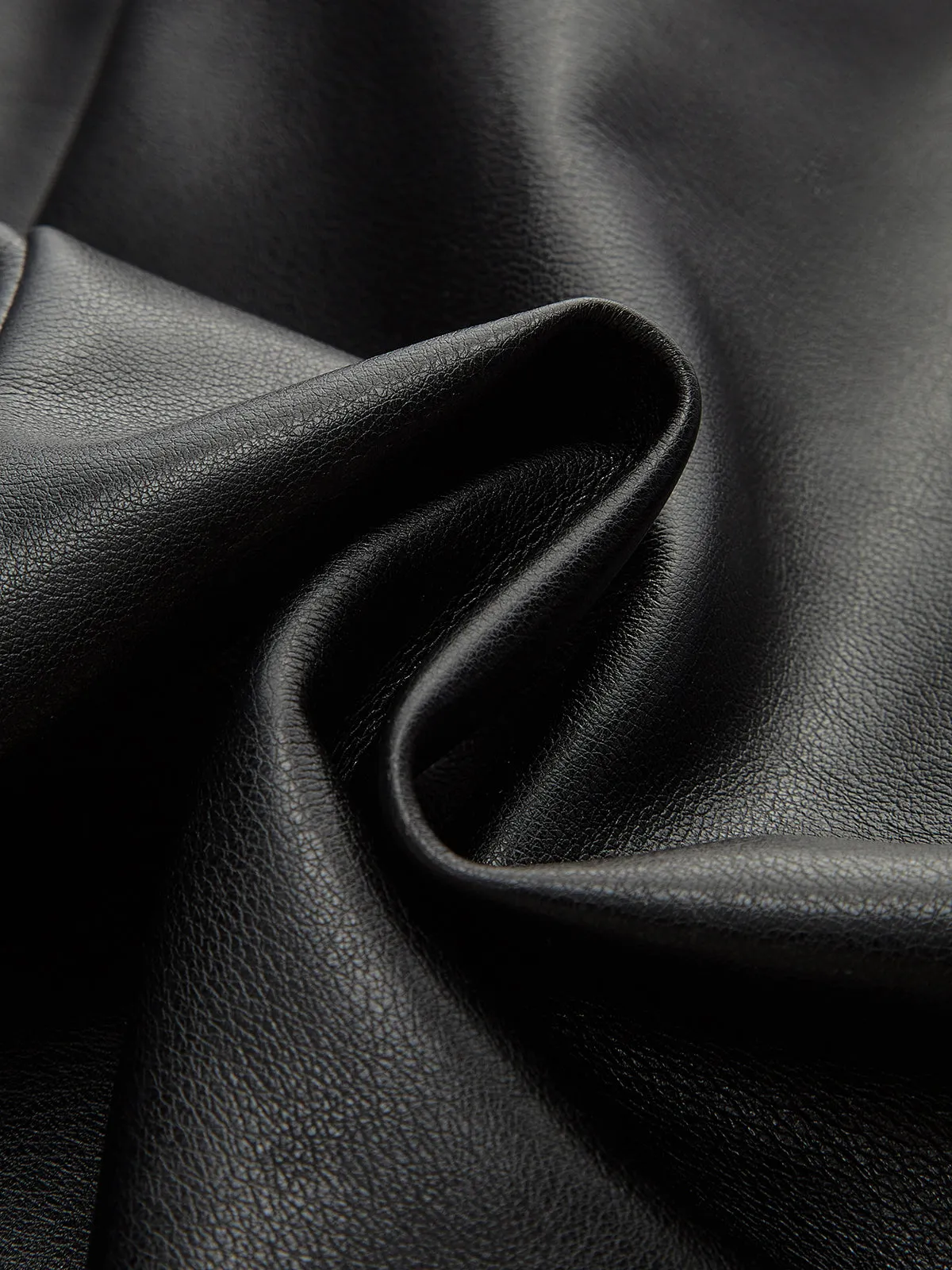 Asymmetric PU Leather Panel Blouse sold by COMMENSE product image thumbnail 4