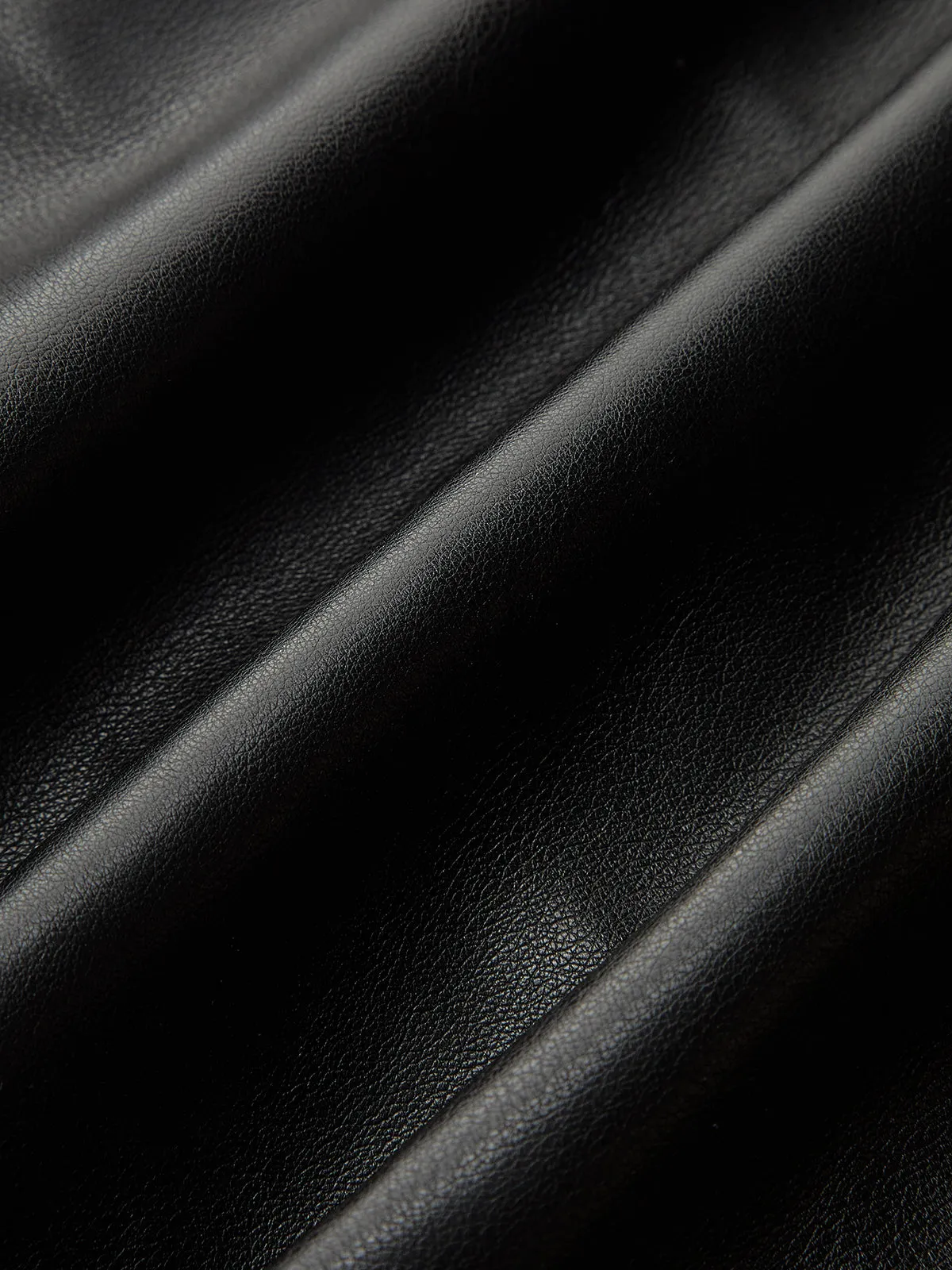 Asymmetric PU Leather Panel Blouse sold by COMMENSE product image thumbnail 3