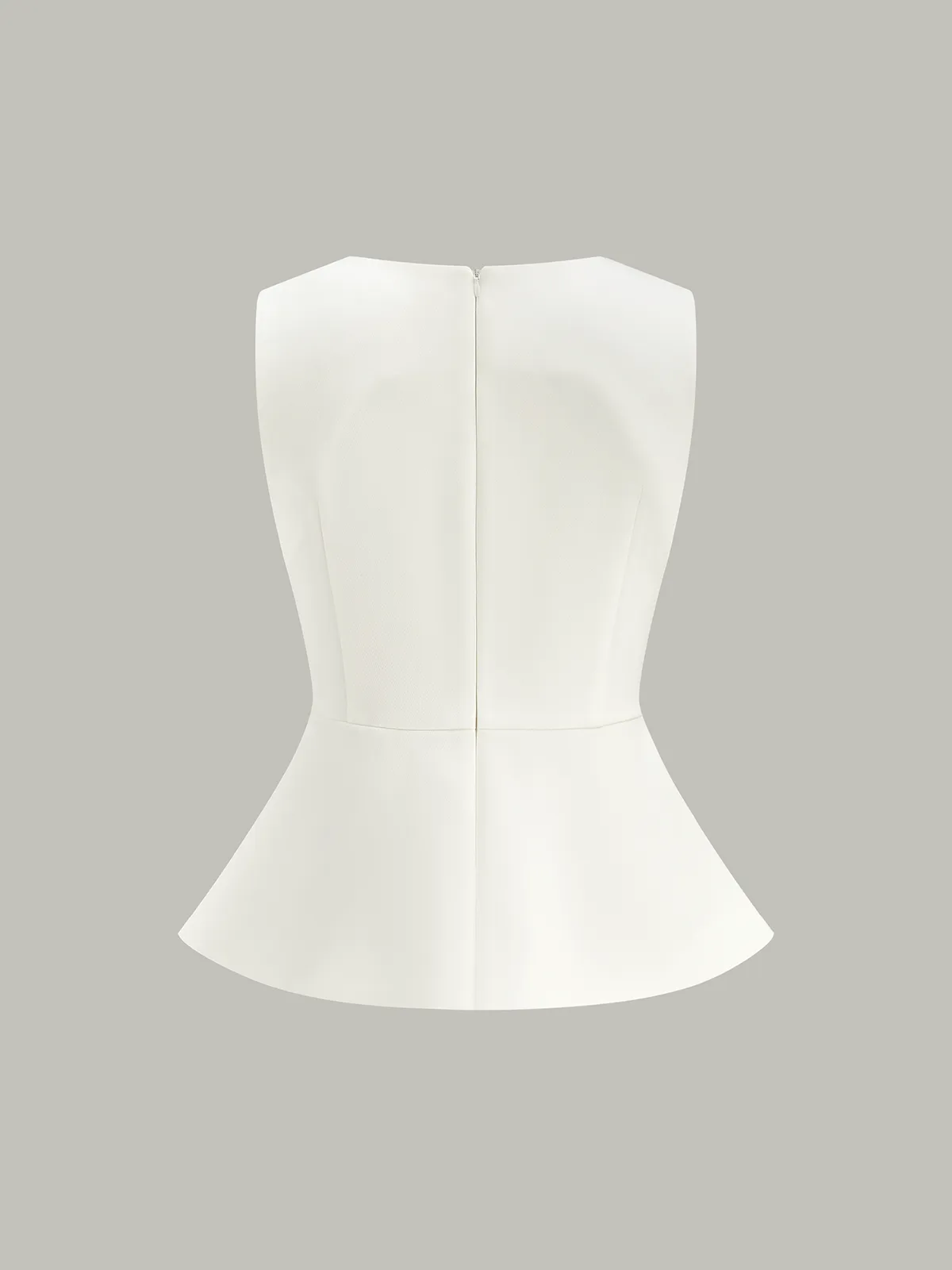 Sleeveless Peplum Back Zipper Top sold by COMMENSE product image thumbnail 2