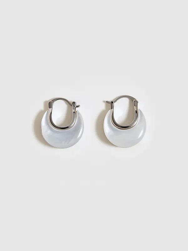 Mother of Pearl Hoop Earrings sold by COMMENSE