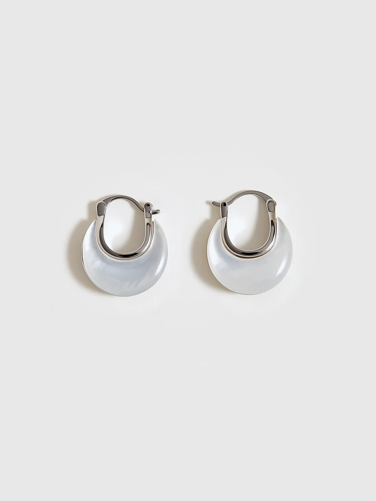 Mother of Pearl Hoop Earrings sold by COMMENSE