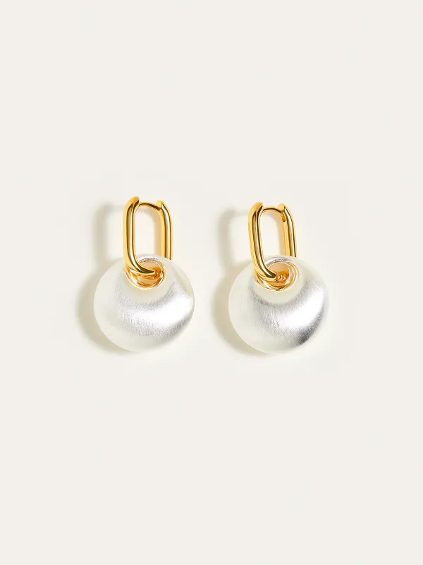 Matte Pearl Drop Earrings sold by COMMENSE